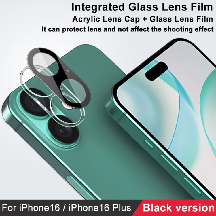 For iPhone 16  / 16 Plus imak High Definition Integrated Glass Lens Film Black Version - iPhone 16 Tempered Glass by imak | Online Shopping South Africa | PMC Jewellery | Buy Now Pay Later Mobicred