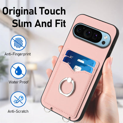 For Google Pixel 9 / 9 Pro R20 Ring Card Holder Phone Case(Pink) - Google Cases by PMC Jewellery | Online Shopping South Africa | PMC Jewellery | Buy Now Pay Later Mobicred