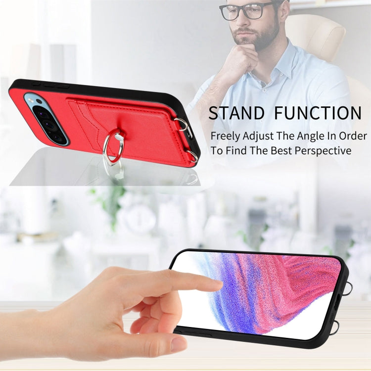 For Google Pixel 9 / 9 Pro R20 Ring Card Holder Phone Case(Red) - Google Cases by PMC TechLife | Online Shopping South Africa | PMC TechLife | Buy Now Pay Later Mobicred