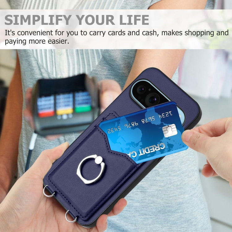 For Google Pixel 9 Pro XL R20 Ring Card Holder Phone Case(Blue) - free shipping - PMC TechLife - Order now!