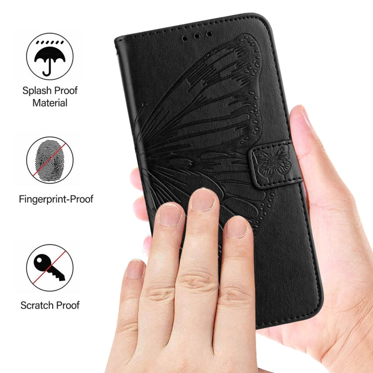 For Blackview A52 Embossed Butterfly Leather Phone Case(Black) - More Brand by PMC Jewellery | Online Shopping South Africa | PMC Jewellery | Buy Now Pay Later Mobicred