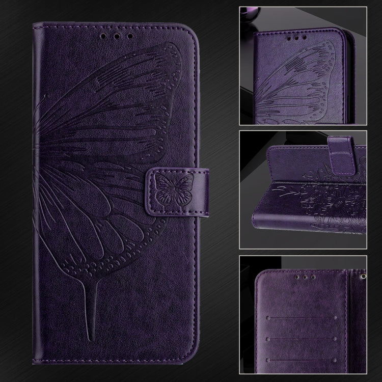 For Blackview A53 Embossed Butterfly Leather Phone Case(Purple) - More Brand by PMC TechLife | Online Shopping South Africa | PMC TechLife | Buy Now Pay Later Mobicred
