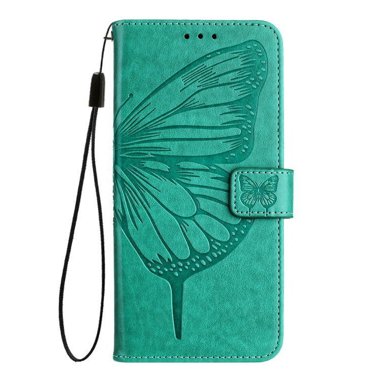 For Blackview A53 Embossed Butterfly Leather Phone Case(Green) - More Brand by PMC Jewellery | Online Shopping South Africa | PMC Jewellery | Buy Now Pay Later Mobicred