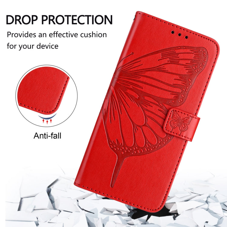 For Blackview A53 Embossed Butterfly Leather Phone Case(Red) - More Brand by PMC TechLife | Online Shopping South Africa | PMC TechLife | Buy Now Pay Later Mobicred