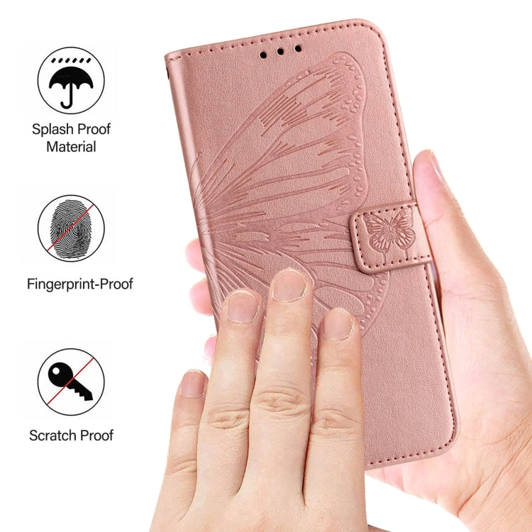 For Blackview Shark 8 Embossed Butterfly Leather Phone Case(Rose Gold) - More Brand by PMC Jewellery | Online Shopping South Africa | PMC Jewellery | Buy Now Pay Later Mobicred