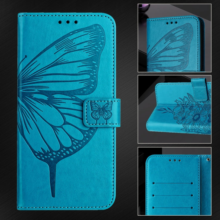 For Blackview Shark 8 Embossed Butterfly Leather Phone Case(Blue) - More Brand by PMC TechLife | Online Shopping South Africa | PMC TechLife | Buy Now Pay Later Mobicred