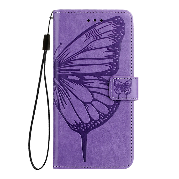For Blackview Color 8 Embossed Butterfly Leather Phone Case(Purple) - More Brand by PMC TechLife | Online Shopping South Africa | PMC TechLife | Buy Now Pay Later Mobicred
