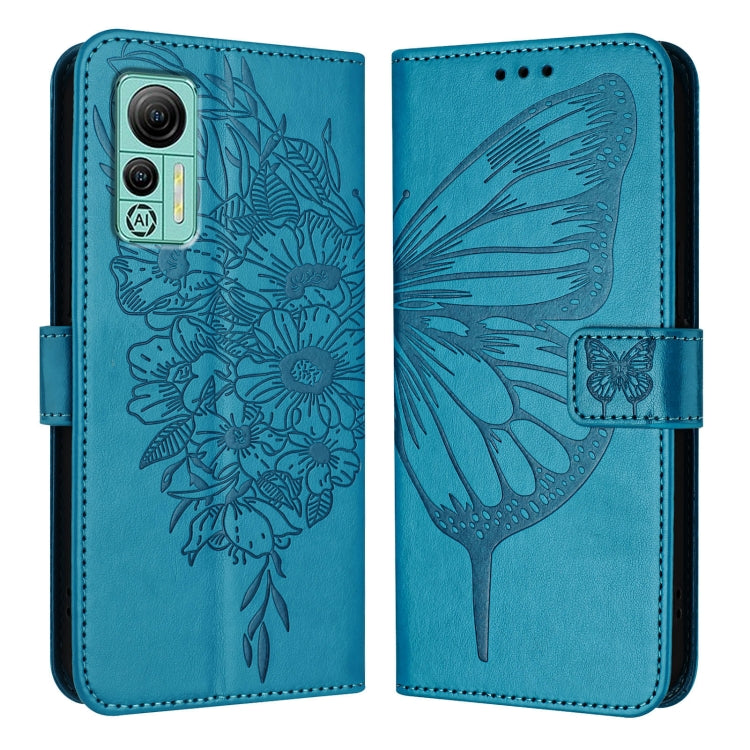 For Ulefone Note 14 Embossed Butterfly Leather Phone Case(Blue) - Ulefone Cases by PMC Jewellery | Online Shopping South Africa | PMC Jewellery | Buy Now Pay Later Mobicred