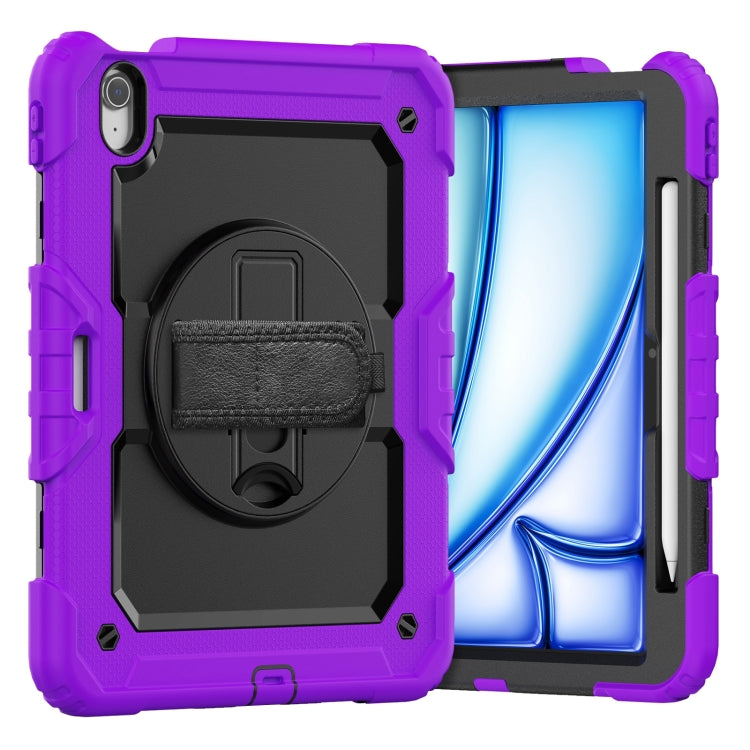 For iPad Air 11 2024 Silicone Hybrid PC Tablet Case with Shoulder Strap(Purple) - iPad Air 11 2024 Cases by PMC Jewellery | Online Shopping South Africa | PMC Jewellery | Buy Now Pay Later Mobicred