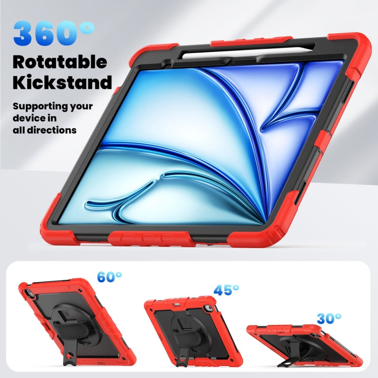 For iPad Air 13 2025 / 2024 Silicone Hybrid PC Tablet Case with Shoulder Strap(Red) - iPad Air 13 2025 / 2024 Cases by PMC TechLife | Online Shopping South Africa | PMC TechLife | Buy Now Pay Later Mobicred