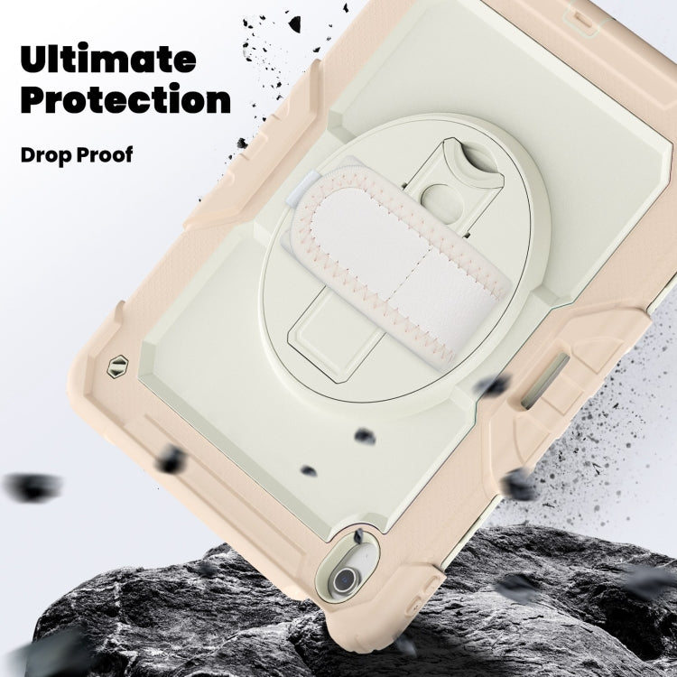 For iPad Air 13 2024 Silicone Hybrid PC Tablet Case with Shoulder Strap(Beige + Rose Gold) - iPad Air 13 2024 Cases by PMC TechLife | Online Shopping South Africa | PMC TechLife | Buy Now Pay Later Mobicred
