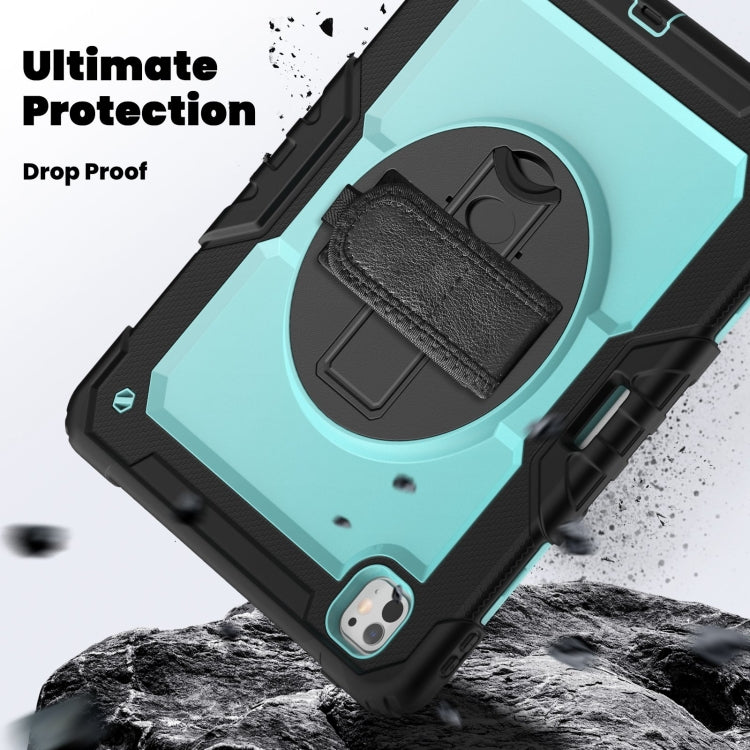 For iPad Pro 13 2024 Silicone Hybrid PC Tablet Case with Shoulder Strap(Light Blue + Black) - iPad Pro 13 2024 Cases by PMC TechLife | Online Shopping South Africa | PMC TechLife | Buy Now Pay Later Mobicred