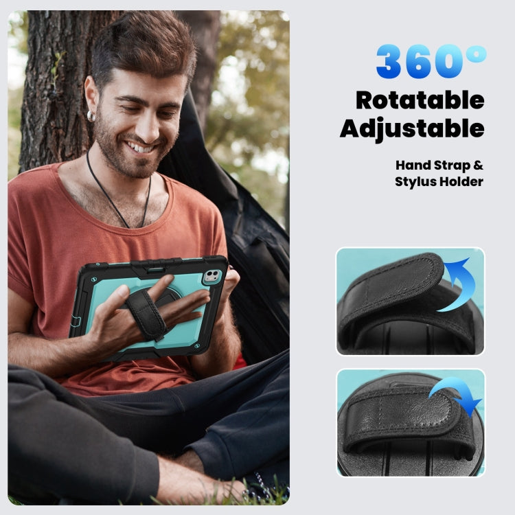 For iPad Pro 13 2024 Silicone Hybrid PC Tablet Case with Shoulder Strap(Light Blue + Black) - iPad Pro 13 2024 Cases by PMC TechLife | Online Shopping South Africa | PMC TechLife | Buy Now Pay Later Mobicred