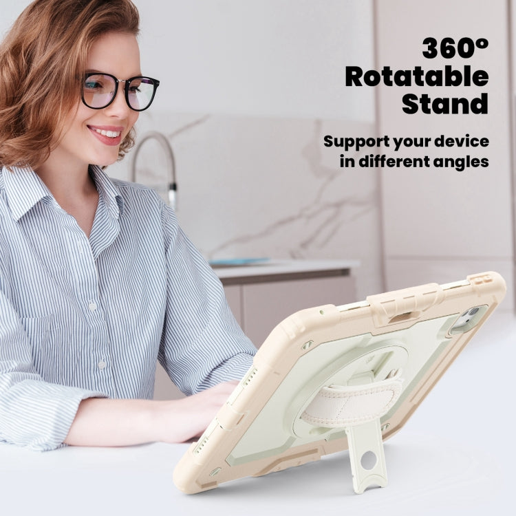 For iPad Pro 11 2024 Silicone Hybrid PC Tablet Case with Shoulder Strap(Beige + Rose Gold) - iPad Pro 11 2024 Cases by PMC TechLife | Online Shopping South Africa | PMC TechLife | Buy Now Pay Later Mobicred