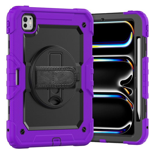 For iPad Pro 11 2024 Silicone Hybrid PC Tablet Case with Shoulder Strap(Purple) - iPad Pro 11 2024 Cases by PMC Jewellery | Online Shopping South Africa | PMC Jewellery | Buy Now Pay Later Mobicred