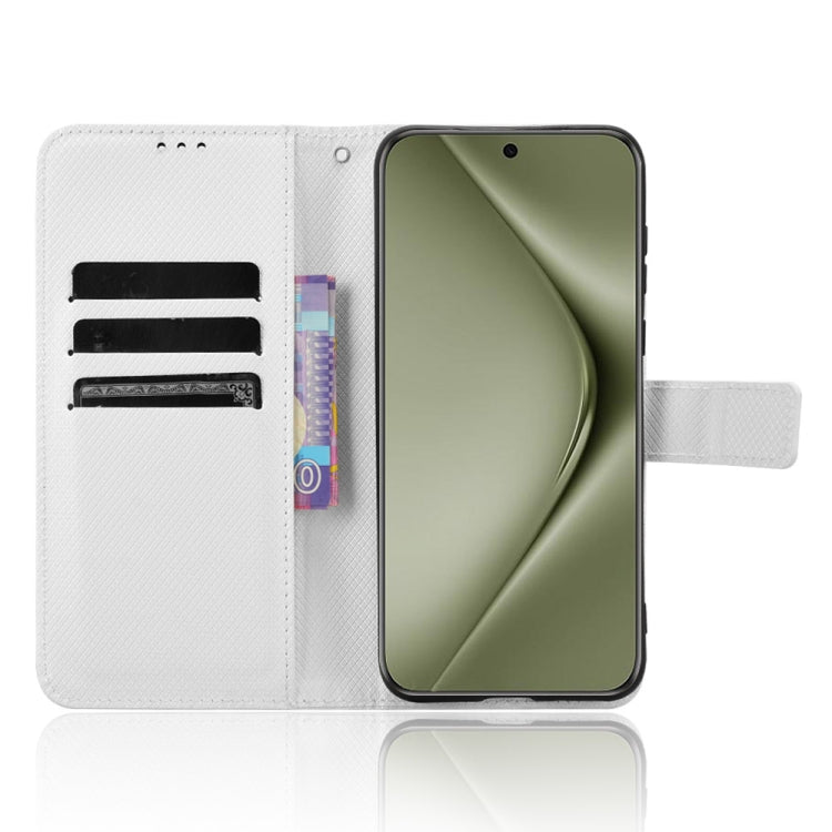 For Huawei Pura 70 Pro / 70 Pro+ Diamond Texture Leather Phone Case(White) - Huawei Cases by PMC Jewellery | Online Shopping South Africa | PMC Jewellery | Buy Now Pay Later Mobicred
