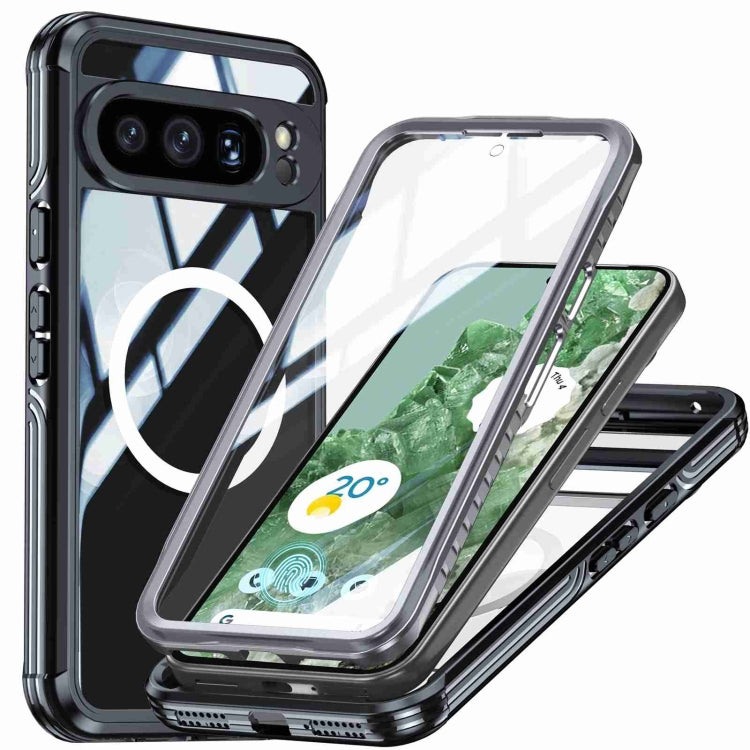 For Google Pixel 9 Pro XL RedPepper Transparent IP54 Life Waterproof Phone Case(Black) - Google Cases by RedPepper | Online Shopping South Africa | PMC TechLife | Buy Now Pay Later Mobicred