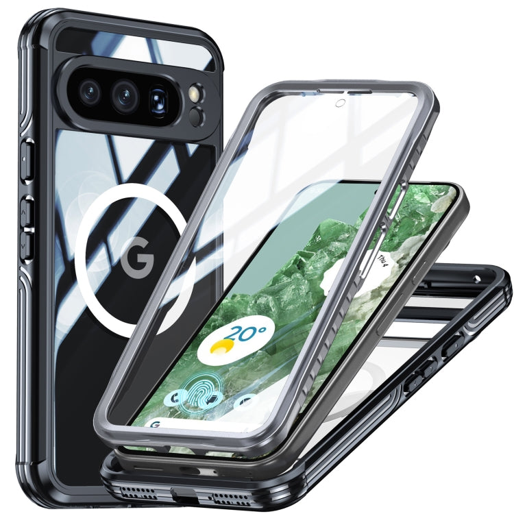 For Google Pixel 9 / 9 Pro RedPepper Transparent IP65 Life Waterproof Phone Case(Black) - Google Cases by RedPepper | Online Shopping South Africa | PMC Jewellery | Buy Now Pay Later Mobicred