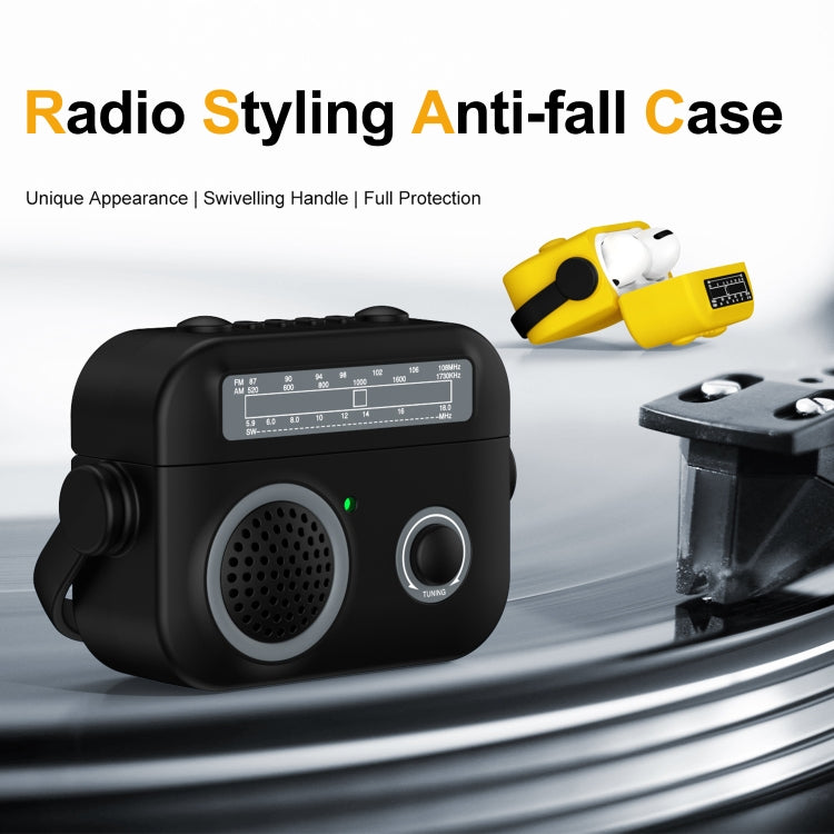 For AirPods 3 Radio Style Wireless Bluetooth Earphones Shockproof Protective Case(Rose Red) - For AirPods 3 by PMC Jewellery | Online Shopping South Africa | PMC Jewellery | Buy Now Pay Later Mobicred