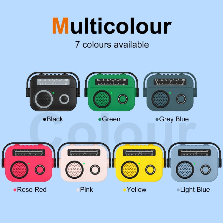 For AirPods 2 / 1 Radio Style Wireless Bluetooth Earphones Shockproof Protective Case(Black) - For AirPods 1/2 by PMC Jewellery | Online Shopping South Africa | PMC Jewellery | Buy Now Pay Later Mobicred
