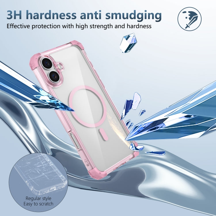 For iPhone 16 Plus Transparent MagSafe Magnetic Phone Case(Pink) - iPhone 16 Plus Cases by PMC Jewellery | Online Shopping South Africa | PMC Jewellery | Buy Now Pay Later Mobicred