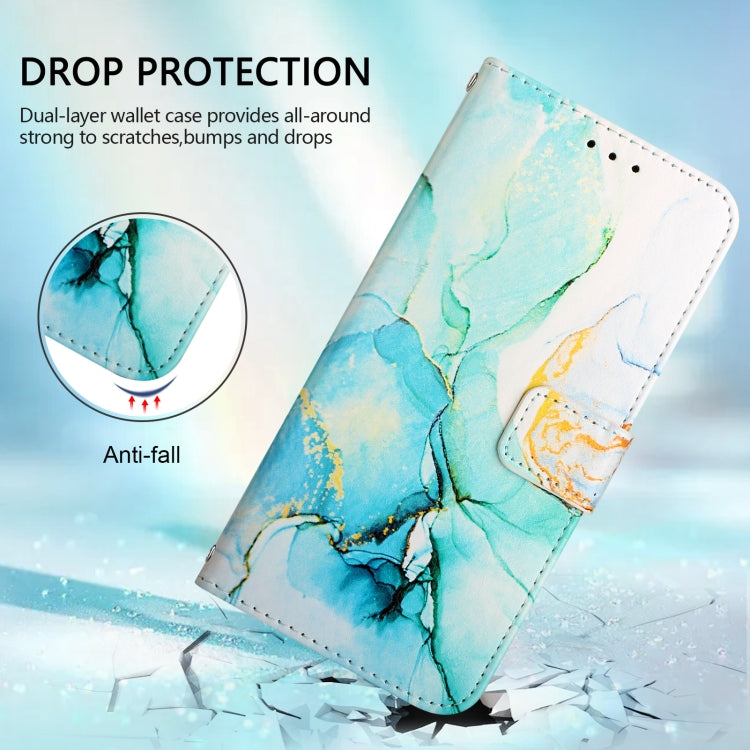 For Blackview A53 PT003 Marble Pattern Flip Leather Phone Case(Green) - More Brand by PMC Jewellery | Online Shopping South Africa | PMC Jewellery | Buy Now Pay Later Mobicred
