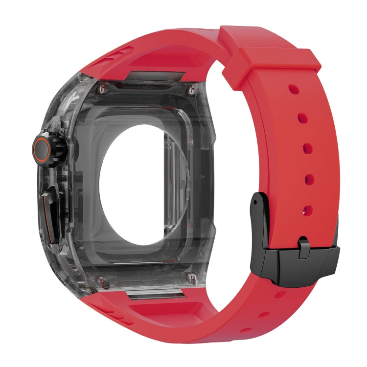 For Apple Watch Ultra 2 49mm Modified PC Hybrid TPU Watch Case Band(Red Clear Black) - Watch Bands by PMC Jewellery | Online Shopping South Africa | PMC Jewellery | Buy Now Pay Later Mobicred