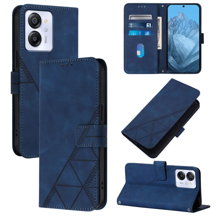 For Blackview Color 8 Crossbody 3D Embossed Flip Leather Phone Case(Blue) - More Brand by PMC TechLife | Online Shopping South Africa | PMC TechLife | Buy Now Pay Later Mobicred