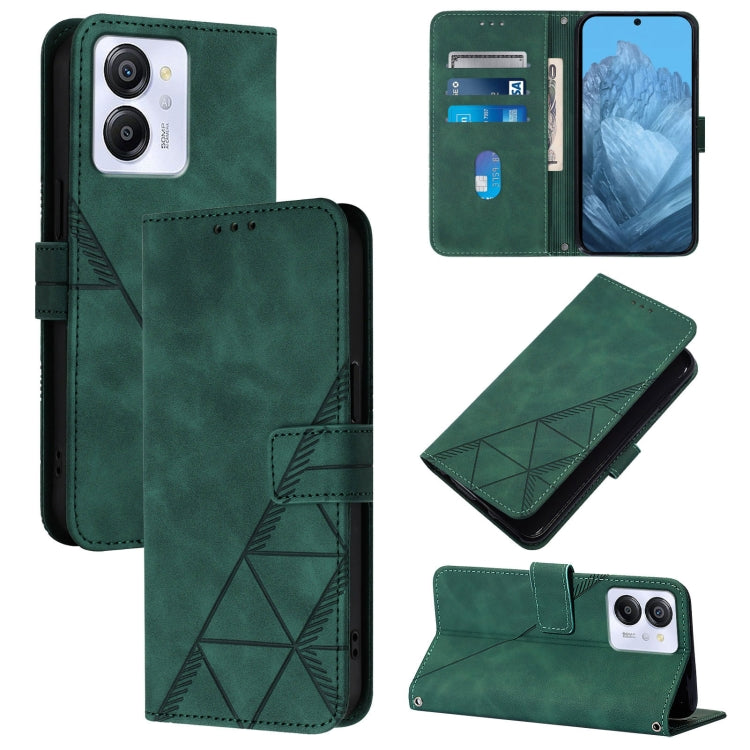 For Blackview Color 8 Crossbody 3D Embossed Flip Leather Phone Case(Green) - More Brand by PMC Jewellery | Online Shopping South Africa | PMC Jewellery | Buy Now Pay Later Mobicred