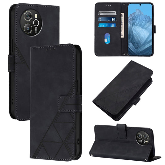 For Blackview Shark 8 Crossbody 3D Embossed Flip Leather Phone Case(Black) - More Brand by PMC Jewellery | Online Shopping South Africa | PMC Jewellery | Buy Now Pay Later Mobicred