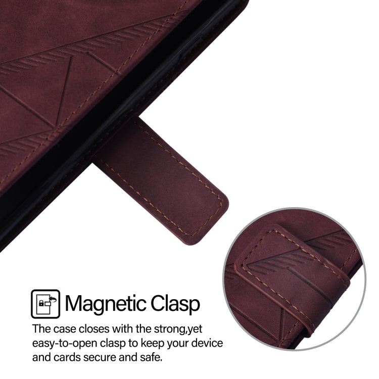 For Blackview Shark 8 Crossbody 3D Embossed Flip Leather Phone Case(Wine Red) - More Brand by PMC TechLife | Online Shopping South Africa | PMC TechLife | Buy Now Pay Later Mobicred