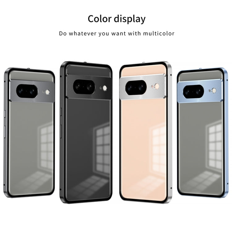 For Google Pixel 8 Snap Buckle Metal Frame Frosted Phone Case(Silver) - Google Cases by PMC TechLife | Online Shopping South Africa | PMC TechLife | Buy Now Pay Later Mobicred