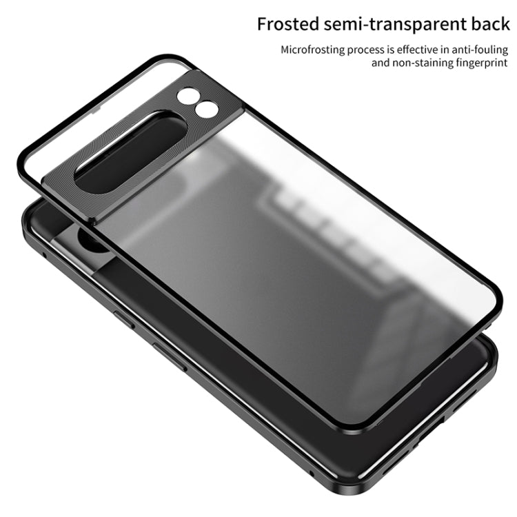 For Google Pixel 7 Pro Snap Buckle Metal Frame Frosted Phone Case(Black) - free shipping - PMC TechLife - Order now!