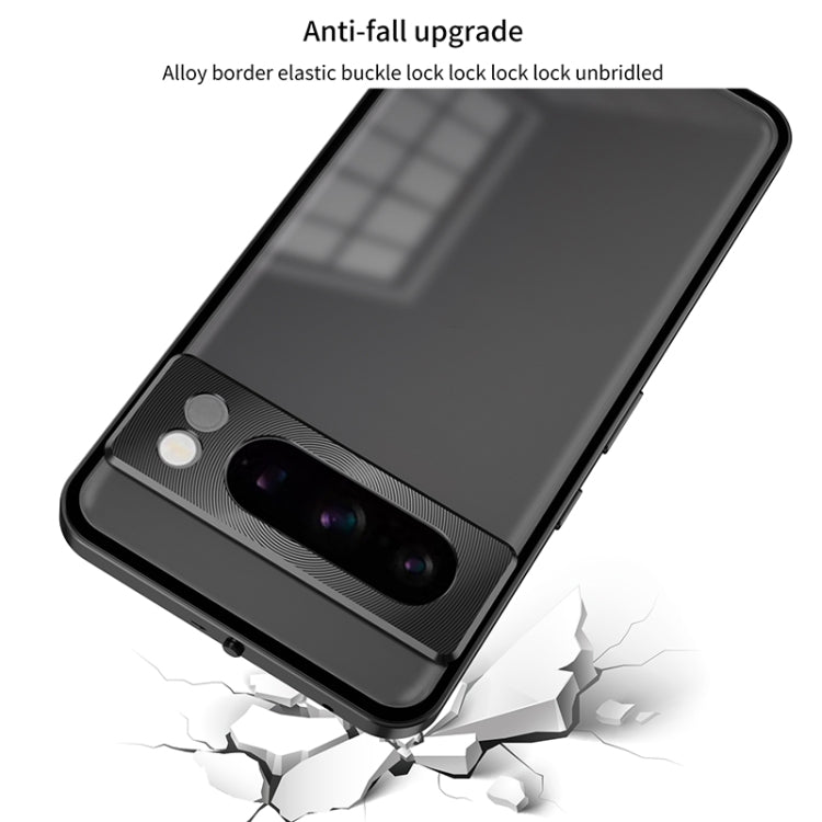 For Google Pixel 7 Pro Snap Buckle Metal Frame Frosted Phone Case(Grey) - free shipping - PMC TechLife - Order now!