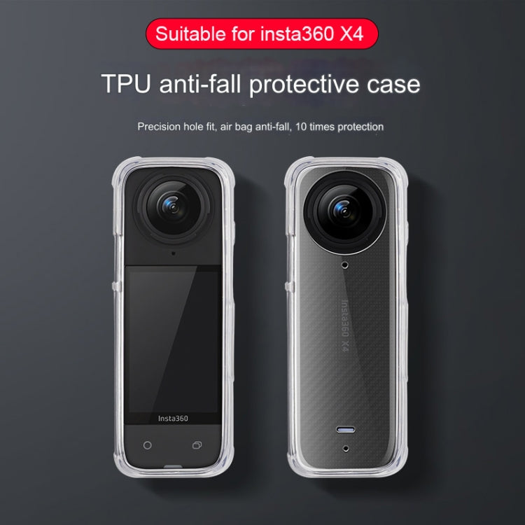 For Insta360 X4 Clear 1.5mm Soft TPU Protective Case Single Cover(Clear Black) - Case & Bags by PMC Jewellery | Online Shopping South Africa | PMC Jewellery | Buy Now Pay Later Mobicred