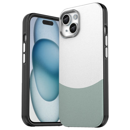 For iPhone 16 Leather Texture MagSafe Magnetic TPU + PC Phone Case(Cyan) - iPhone 16 Cases by PMC Jewellery | Online Shopping South Africa | PMC Jewellery | Buy Now Pay Later Mobicred