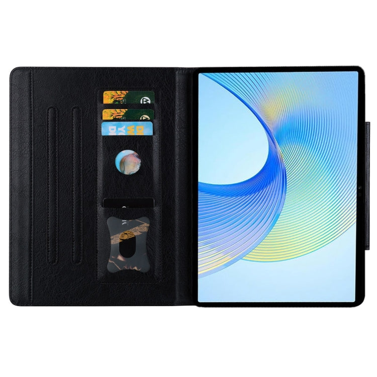 For Honor Pad X9 / X8 Pro Cat Buckle Leather Tablet Case(Black) - Honor by PMC TechLife | Online Shopping South Africa | PMC TechLife | Buy Now Pay Later Mobicred