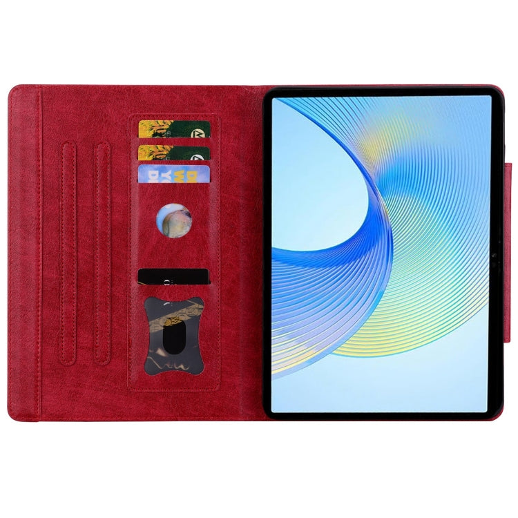 For Honor Pad X8a Cat Buckle Leather Tablet Case(Red) - Honor by PMC TechLife | Online Shopping South Africa | PMC TechLife | Buy Now Pay Later Mobicred