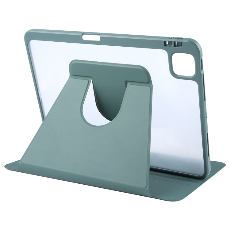 For iPad Pro 13 2024 GEBEI Acrylic TPU 3-folding Rotating Smart Tablet Leather Case withh Pen Slot(Dark Green) - iPad Pro 13 2024 Cases by GEBEI | Online Shopping South Africa | PMC Jewellery | Buy Now Pay Later Mobicred