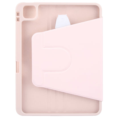 For iPad Pro 13 2024 GEBEI Acrylic TPU 3-folding Rotating Smart Tablet Leather Case withh Pen Slot(Pink) - iPad Pro 13 2024 Cases by GEBEI | Online Shopping South Africa | PMC Jewellery | Buy Now Pay Later Mobicred