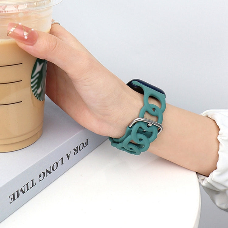 For Apple Watch Series 10 46mm Donut Hollow Silicone Watch Band(White) - Watch Bands by PMc TechLife | Online Shopping South Africa | PMc TechLife | Buy Now Pay Later Mobicred