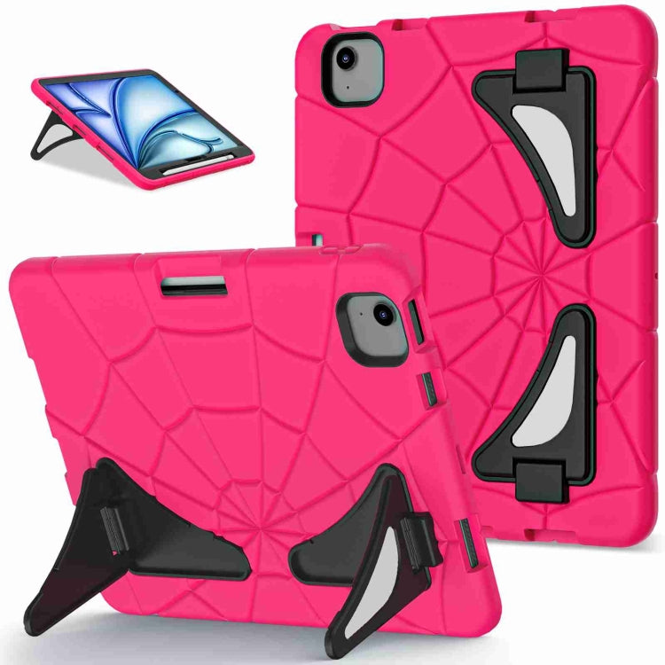 For iPad Air 11 2024 Silicone + PC Shockproof Protective Tablet Case(Rose Red Black) - iPad Air 11 2024 Cases by PMC Jewellery | Online Shopping South Africa | PMC Jewellery | Buy Now Pay Later Mobicred