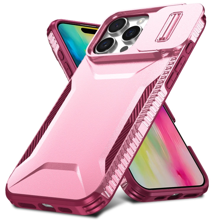 For iPhone 16 Pro Sliding Camshield Phone Case(Pink + Rose Red) - iPhone 16 Pro Cases by PMC Jewellery | Online Shopping South Africa | PMC Jewellery | Buy Now Pay Later Mobicred