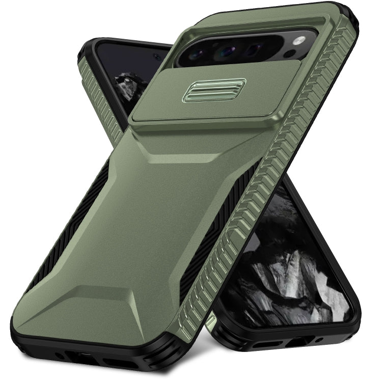 For Google Pixel 9 Pro XL Sliding Camshield Phone Case(Alpine Green) - Google Cases by PMC Jewellery | Online Shopping South Africa | PMC Jewellery | Buy Now Pay Later Mobicred