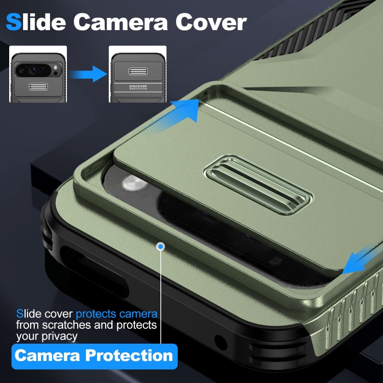 For Google Pixel 9 Pro XL Sliding Camshield Phone Case(Alpine Green) - Google Cases by PMC Jewellery | Online Shopping South Africa | PMC Jewellery | Buy Now Pay Later Mobicred