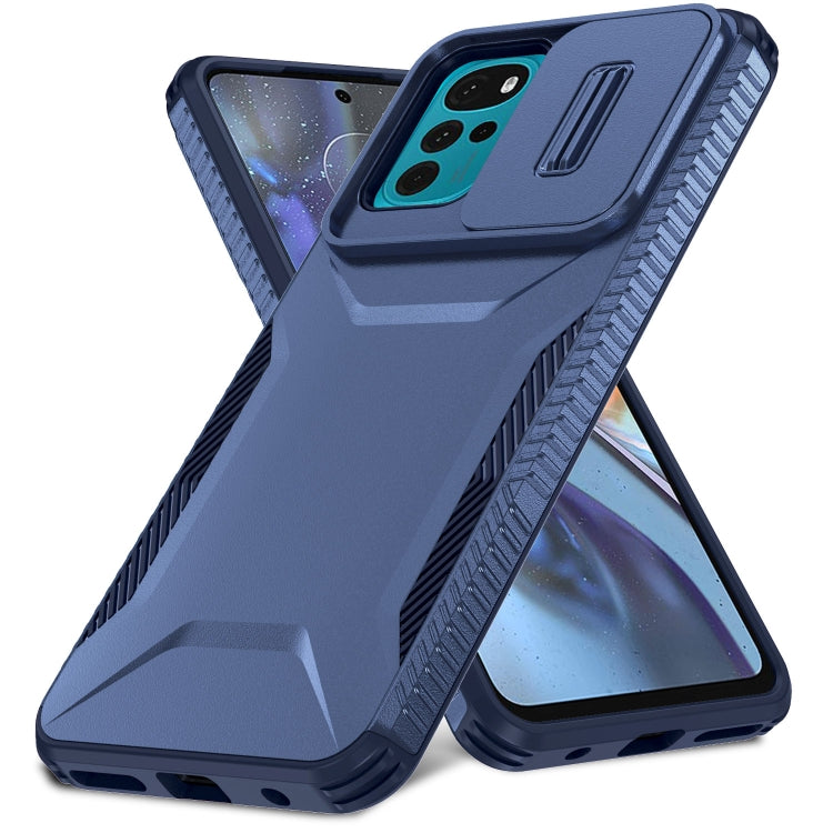 For Motorola Moto G22 2024 Sliding Camshield Phone Case(Blue) - Motorola Cases by PMC Jewellery | Online Shopping South Africa | PMC Jewellery | Buy Now Pay Later Mobicred