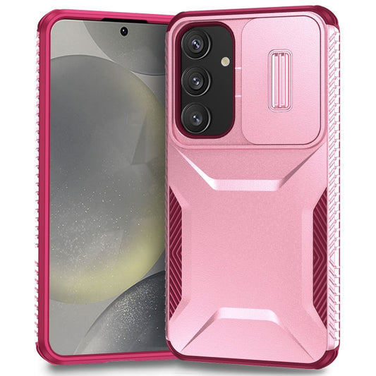 For Samsung Galaxy S25 5G / S24 5G Sliding Camshield Phone Case(Pink + Rose Red) - Galaxy S24 5G Cases by PMC Jewellery | Online Shopping South Africa | PMC Jewellery | Buy Now Pay Later Mobicred