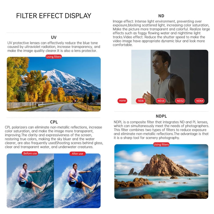 For DJI Osmo Action 4 JUNESTAR Threaded Camera Lens Filter, Filter:ND16 -  by JSR | Online Shopping South Africa | PMC TechLife | Buy Now Pay Later Mobicred