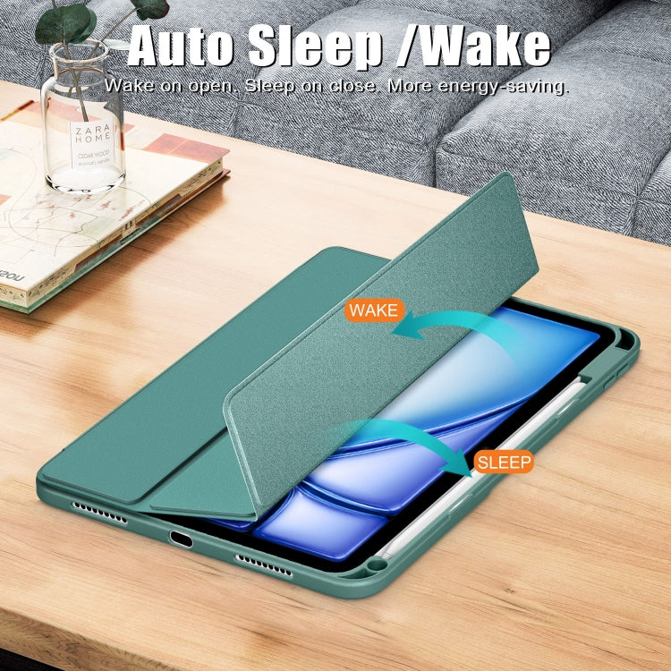 For iPad Air 11 2024 / Pro 11 2022 Acrylic 3-Fold Smart Leather Tablet Case(Deep Green) - iPad Air 11 2024 Cases by PMC Jewellery | Online Shopping South Africa | PMC Jewellery | Buy Now Pay Later Mobicred