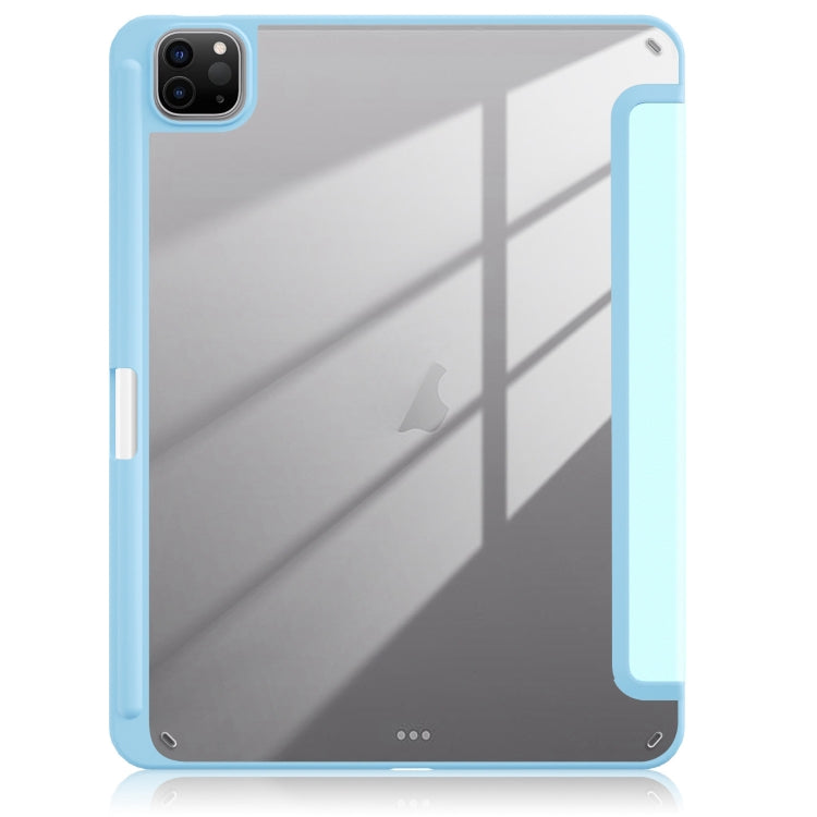 For iPad Air 11 2024 / Pro 11 2022 Acrylic 3-Fold Smart Leather Tablet Case(Sky Blue) - iPad Air 11 2024 Cases by PMC Jewellery | Online Shopping South Africa | PMC Jewellery | Buy Now Pay Later Mobicred